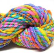 Beyond super bulky two ply rainbow yarn in handspun, hand dyed merino wool - 30 yards, 2.7 ounces/ 76 grams  